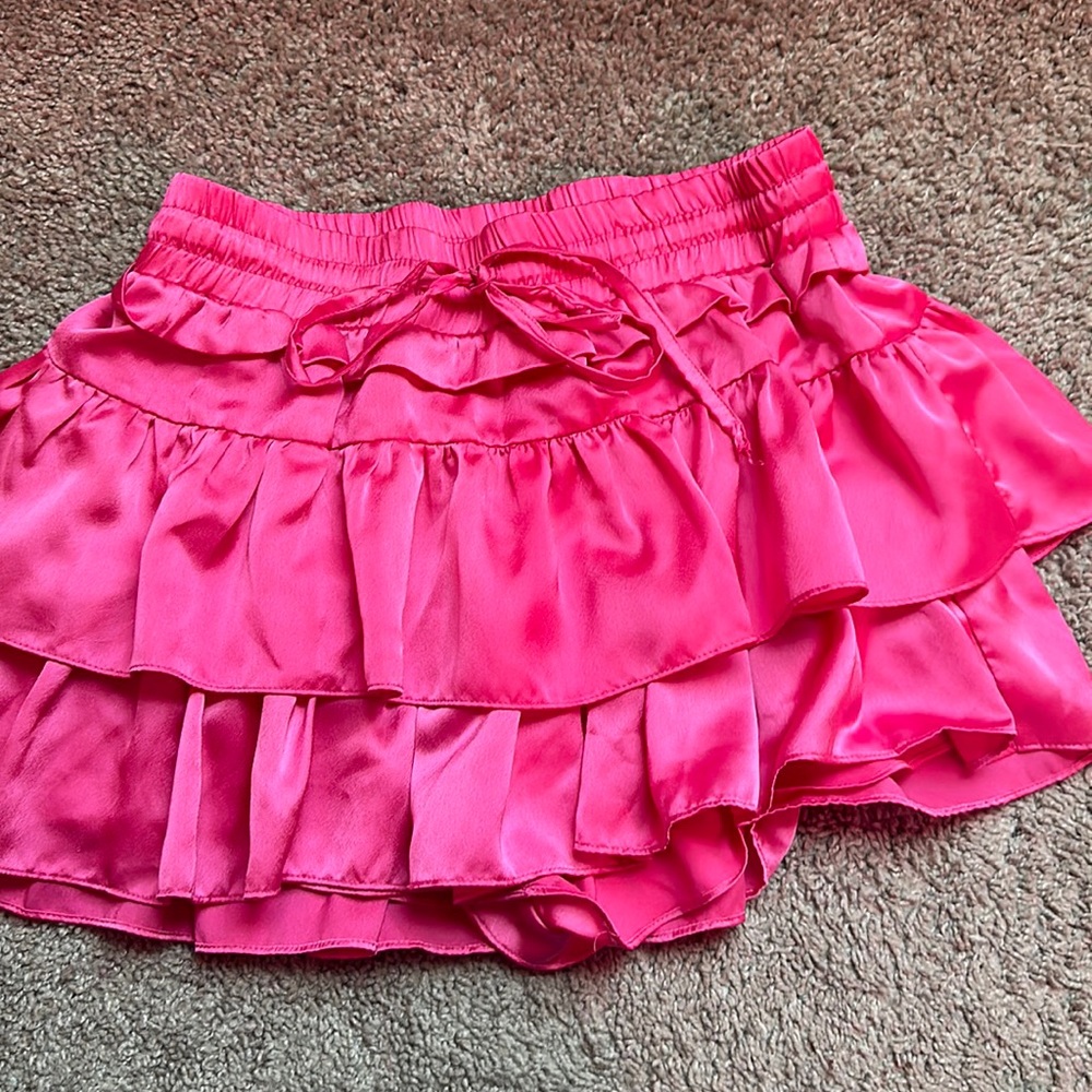 Super cute Hot pink ruffle day+moon skirt